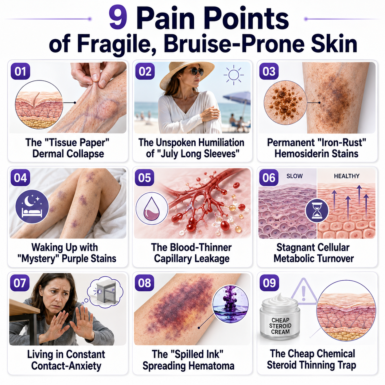 Fragile aging skin